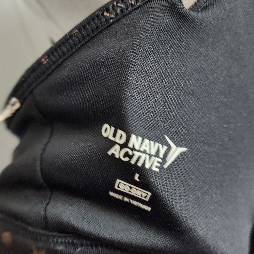 4/25$ Old Navy Active Go Dry Black With Gold Stars Sprts Bra Size L - Picture 8 of 9